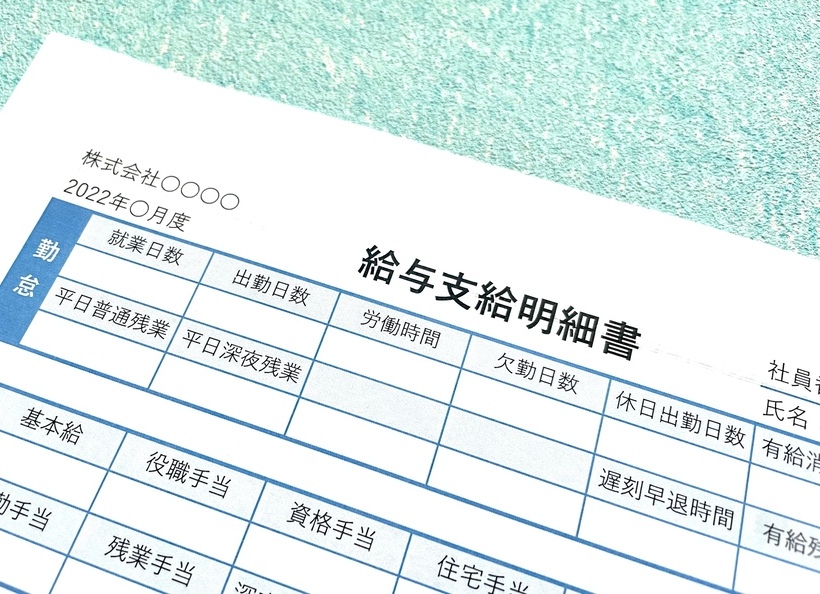 給与支給明細書の画像