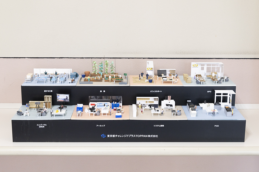 各事業をイメージしたジオラマの写真