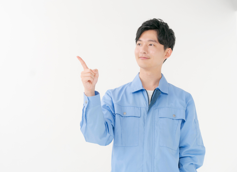作業着の男性の画像